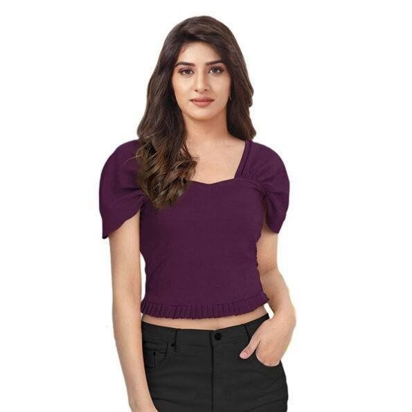 Women's Attractive Short Sleeves Square Neck Top