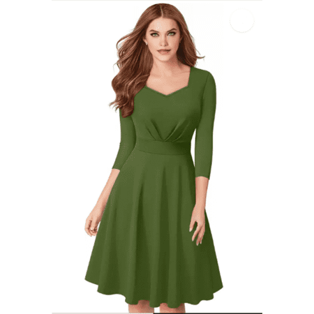 Women's Stylish Solid Regular Fit Round Neck Lightweight Dress