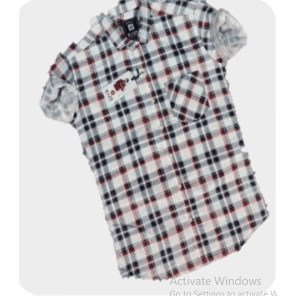 Men's Stylish Ruff Boys Collared Check Shirt