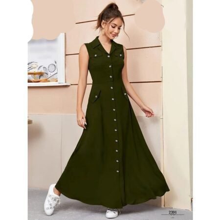 Women's Stylish Sleeveless Dress With Princess Panel Seam