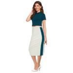 Women's Fancy Colourblock Round-Neck Bodycon Dress