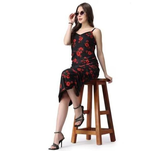 Women's Floral Printed Sleeveless Bodycon Dress