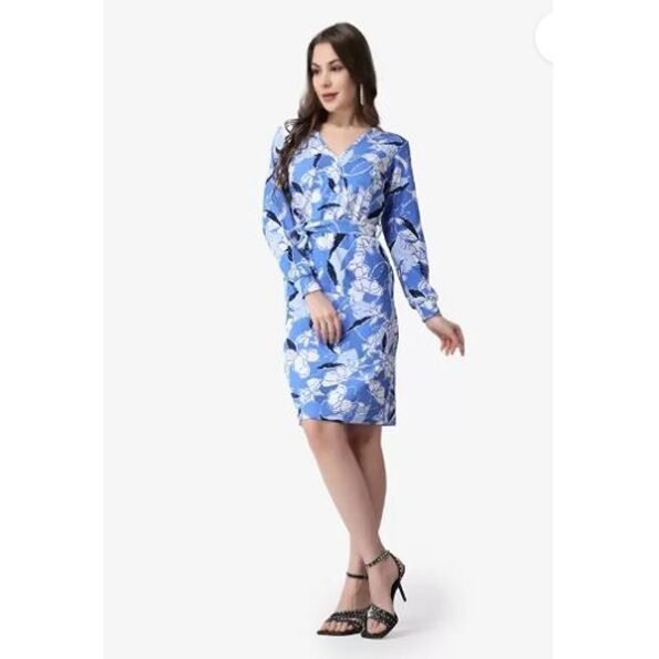 Women's Casual Printed Mini Full Sleeve Bodycon Dress