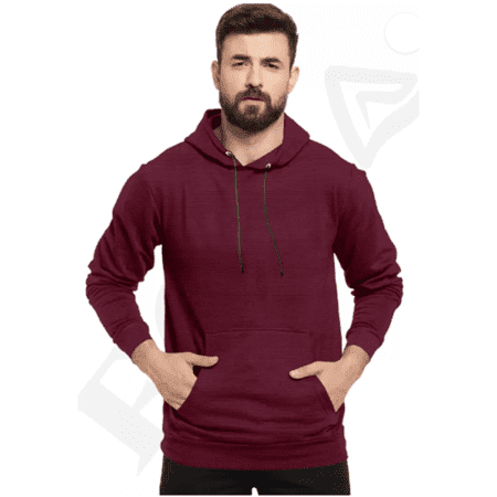 Men's Full Sleeve Trendy Solid Hooded Sweatshirt