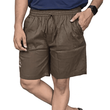 Men's Solid Brown Sports Shorts