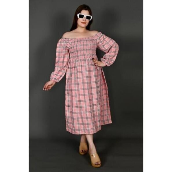 Women' slatest long check dress