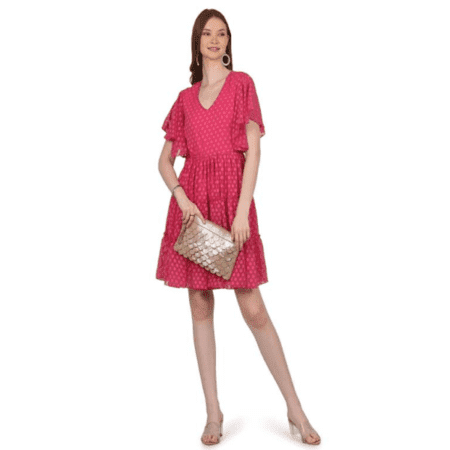 Women's Classy Solid Regular Fit Round Neck Lightweight Dress