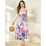 Women' Trendy Samani Crepe Sleeveless Printed Casual Dress