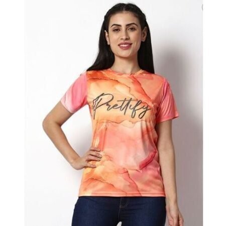 Women's Classy And Casual Regular Fit Graphic Printed T-Shirt