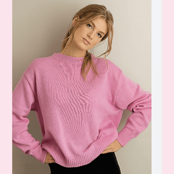 Women's Attractive Self Design Round Neck Sweater