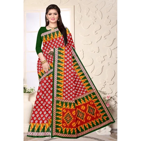 Women's Attractive Cotton Printed Saree