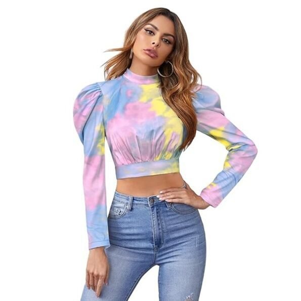 Women's Fancy Multicolored Crop Top