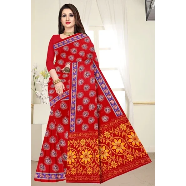 Women's Fancy Cotton Printed Saree