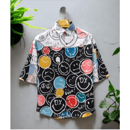 Men's Trendy Oversized Fit Printed Spread Collar Casual Shirt