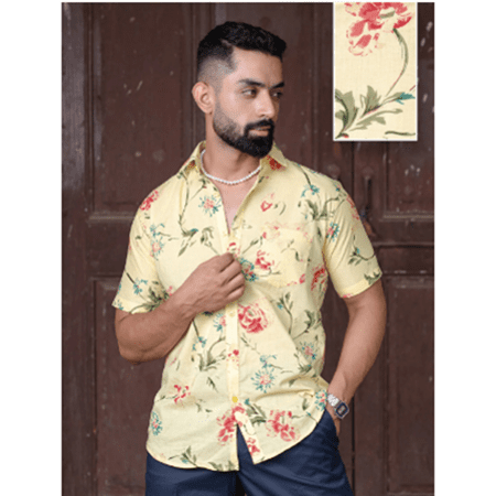 Men's Fancy Cotton Casual Vouge Half Sleeve Shirts