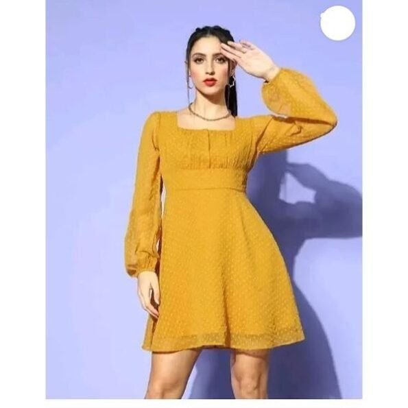 Women's Classy Yellow Knee length Dress