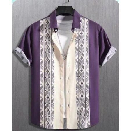 Men's Fancy Cotton Casual Vouge Half Sleeve Shirts