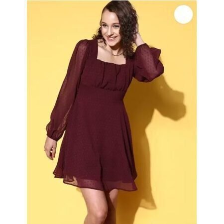 Women's Cool Maroon Knee length Dress