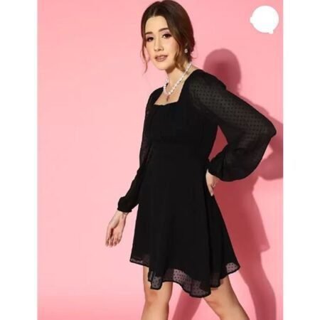 Women's Premium Black Knee length Dress