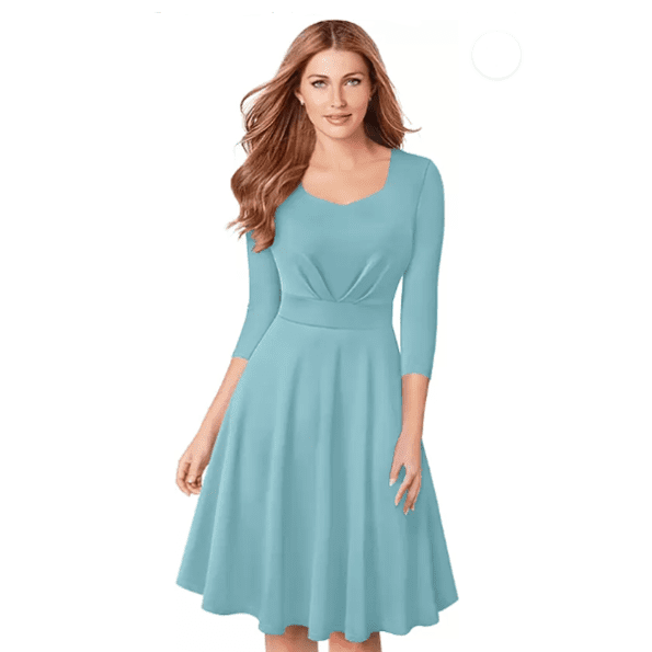 Women's Trendy Solid Regular Fit Round Neck Lightweight Dress