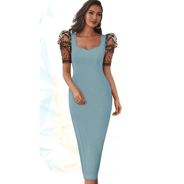 Women's Adorable Design With Net Fabric Bodycon Dresses