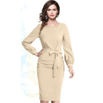 Women's Plain With Ribbon Style Daily Wear Full Sleeve Dresses