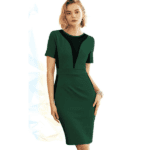 Women's Half Sleeve Dual Color Bodycon Dresses