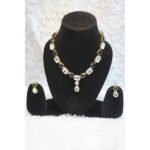 Women Black & White Stone Embellished Jewellery Set