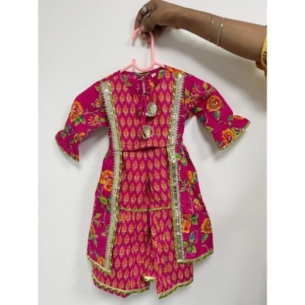 Girl's Fancy Printed Shrug Sharara Set