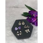 Korean Fashion Style Gold Plated Pearl Stud Earring Set