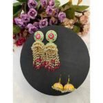 Pink&Green Jhumka Set