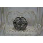 Women's Silver-Toned Floral Shape Adjustable Finger Ring