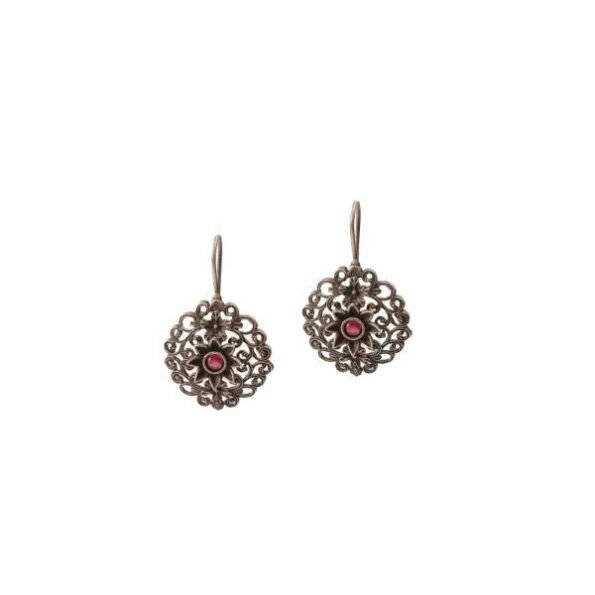 Women’s Flower Dangle Oxidised Earring