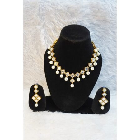 Women Drop White Pearl Jewellery Set