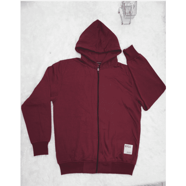 Men’s Solid Color Zipper Winter Wear Hoodie