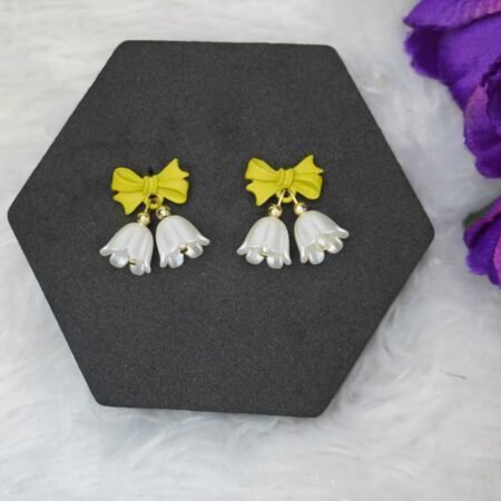 Artificial Floral Dual Color Earrings