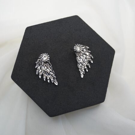 Silver-Plated Crystal Studded Earrings