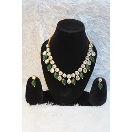 Drop Pearl & Kundan Studded Jewellery Set