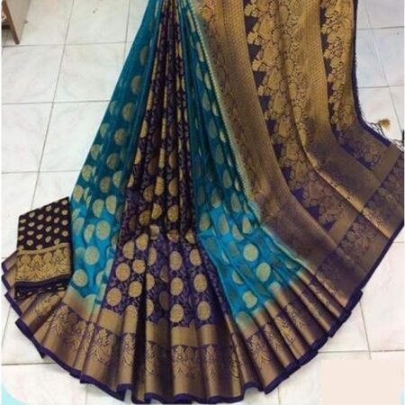 Women Adorable Dual Color Printed Silk Sarees