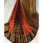 Women Adorable Dual Color Printed Silk Sarees