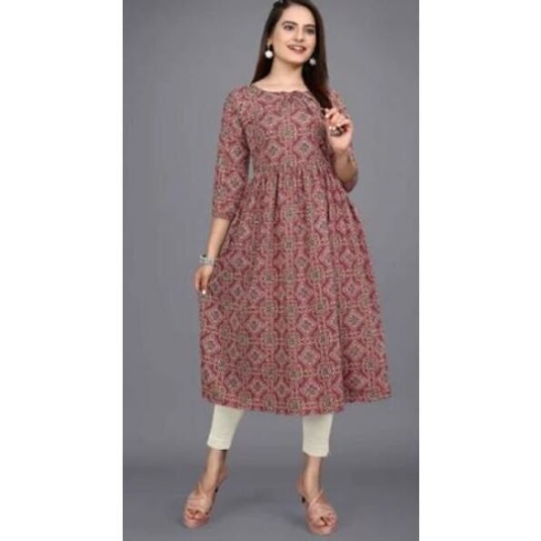 Women's Long Print Daily Wear Western Kurtis