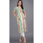 Women's Multicolor Long Print Daily Wear Western Kurtis