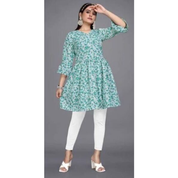 Women's Long Printed Full Sleeve Western Kurtis