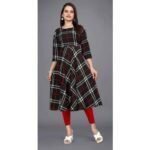 Women's Graceful Dual Color Line Western Kurtis