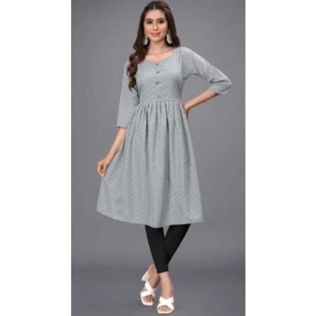 Women's Attractive Front Buttons With Collar Style Western Kurtis