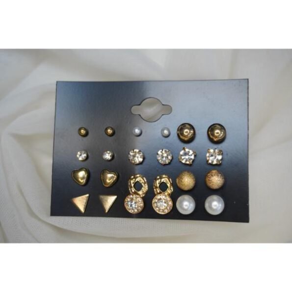 Golden And Crystal Stone Studded Earrings Sets