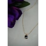 Black Secret Pendant Chain Necklace