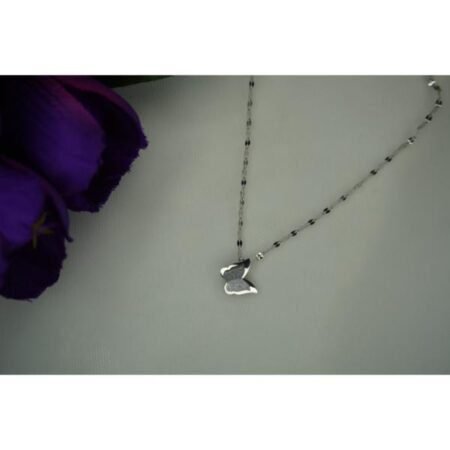 Elegance Silver Dual Layer Butterfly necklace