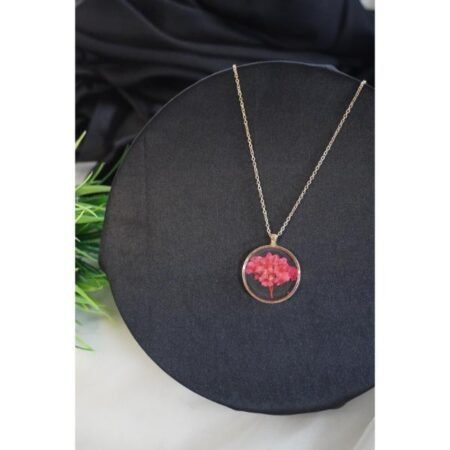 Real Flower Dried Pressed Locket Pendant Necklace