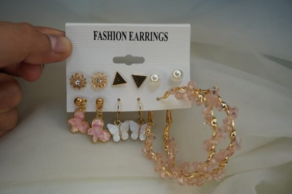 Adorable Round Golden Combo Earrings Sets